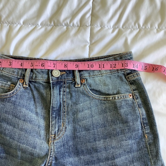 Aeropostale Jean Shorts High Waisted Shorty Size 4 Stretch Denim Blue Festival - Picture 4 of 7